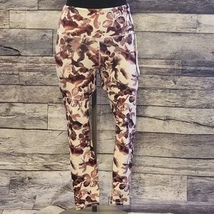 Purple Floral Print Medium Leggings Ballance Collection